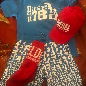 Diesel Blue and Red Kids Matching Set
